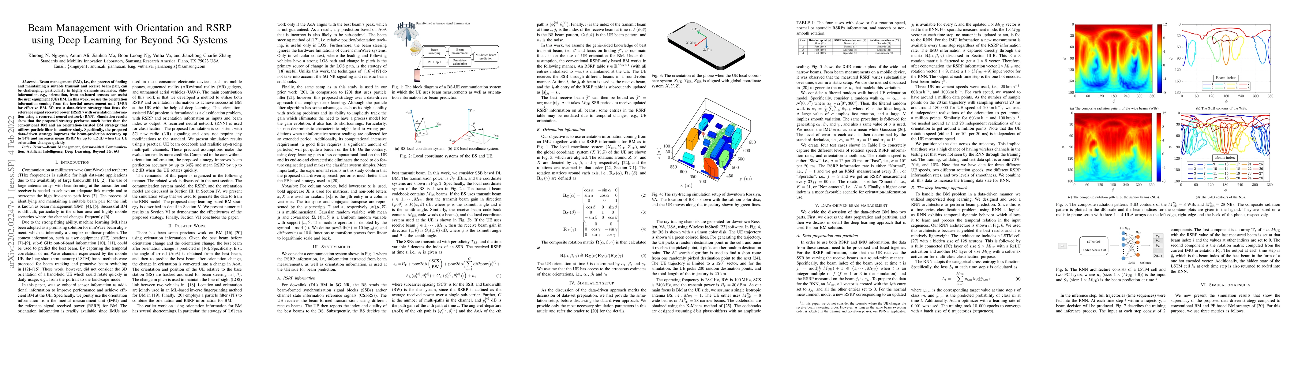 Thumbnail for Beam Management with Orientation and RSRP using Deep Learning for Beyond
  5G Systems