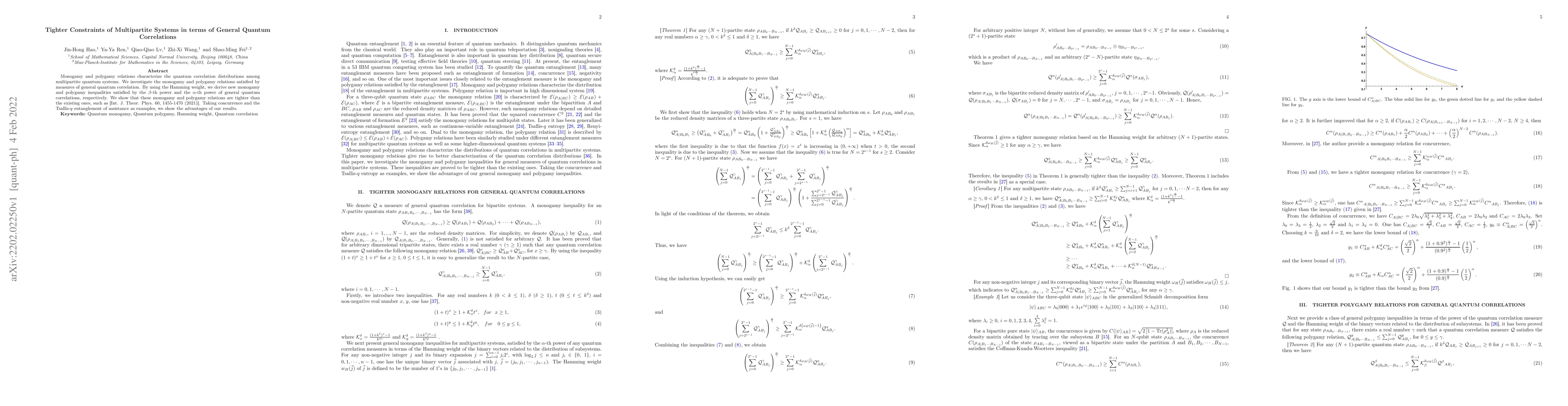 Thumbnail for Tighter Constraints of Multipartite Systems in terms of General Quantum
  Correlations