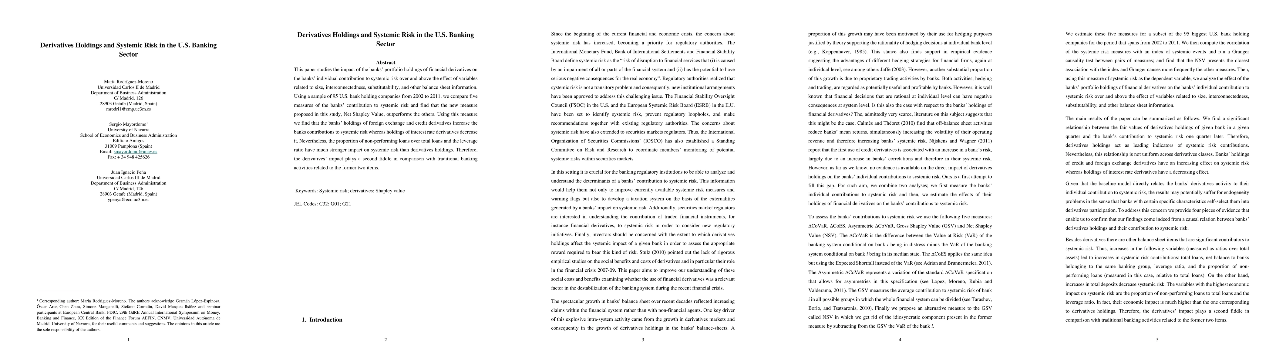 Thumbnail for Derivatives Holdings and Systemic Risk in the U.S. Banking Sector