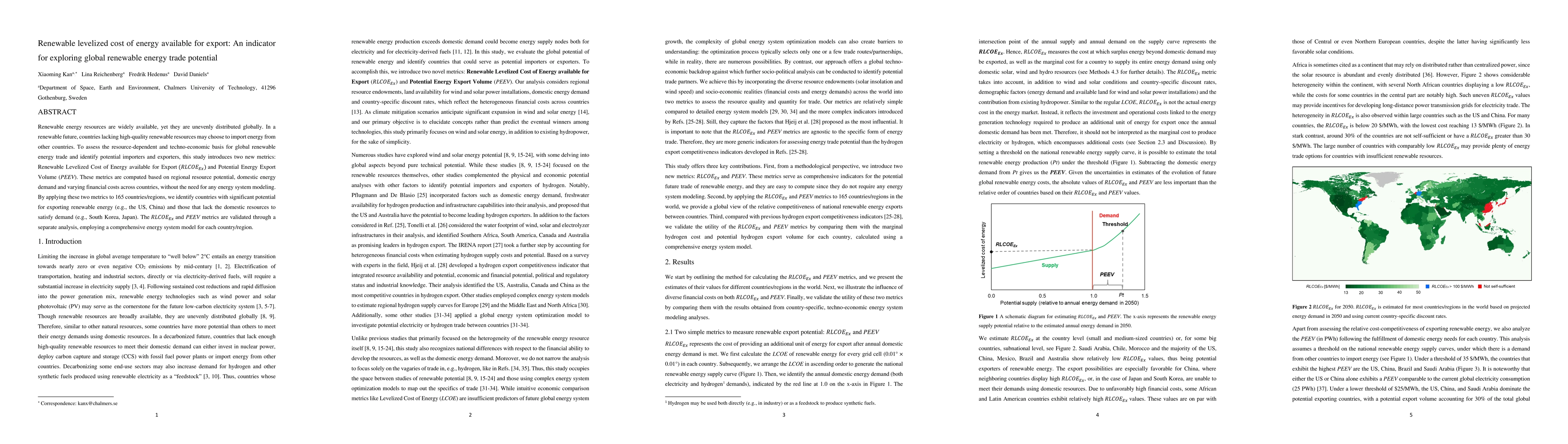 Thumbnail for Renewable levelized cost of energy available for export: An indicator
  for exploring global renewable energy trade potential