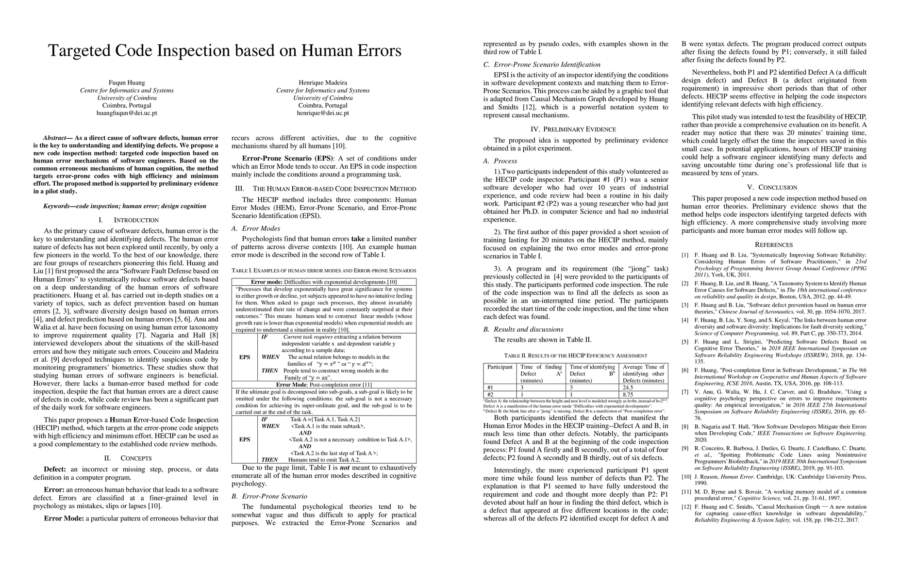 Thumbnail for Targeted Code Inspection based on Human Errors