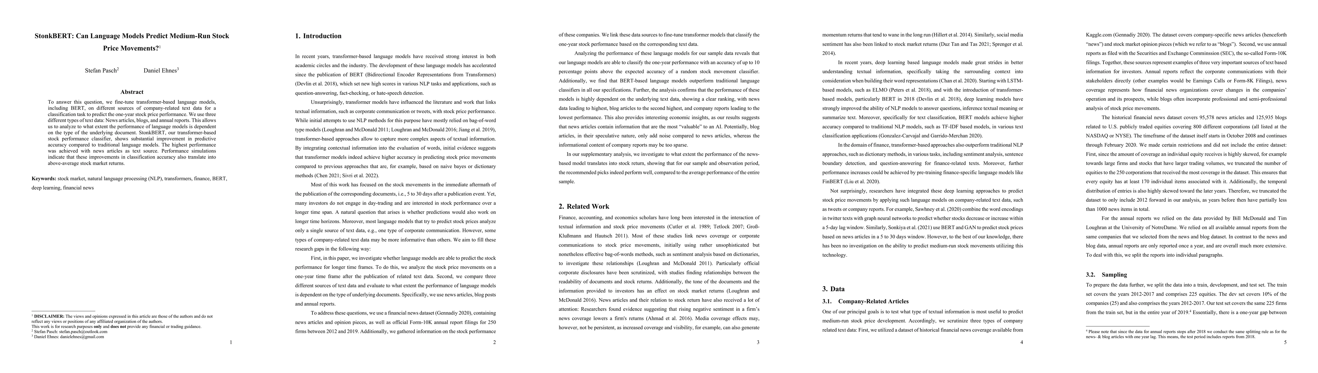 Thumbnail for StonkBERT: Can Language Models Predict Medium-Run Stock Price Movements?