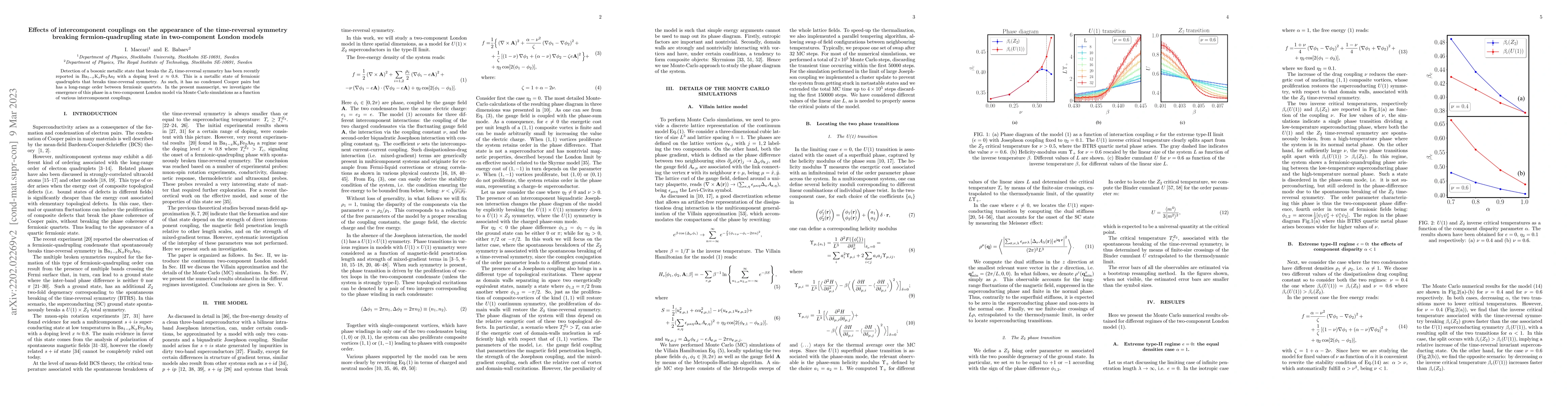 Thumbnail for Effects of intercomponent couplings on the appearance of time-reversal
  symmetry breaking fermion quadrupling state in two-component London models