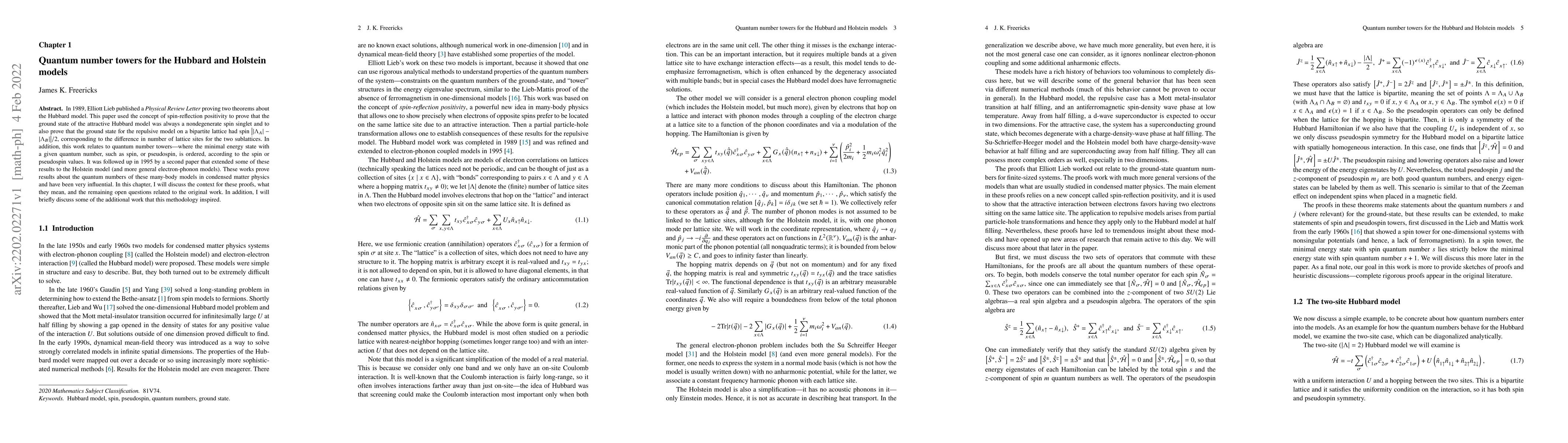 Thumbnail for Quantum number towers for the Hubbard and Holstein models
