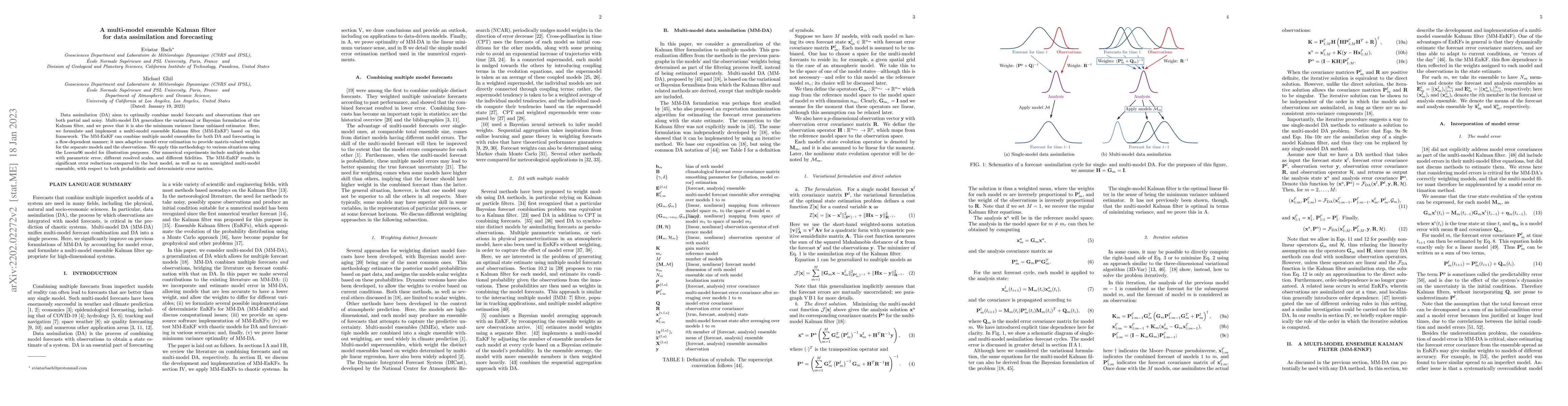 Thumbnail for A multi-model ensemble Kalman filter for data assimilation and
  forecasting