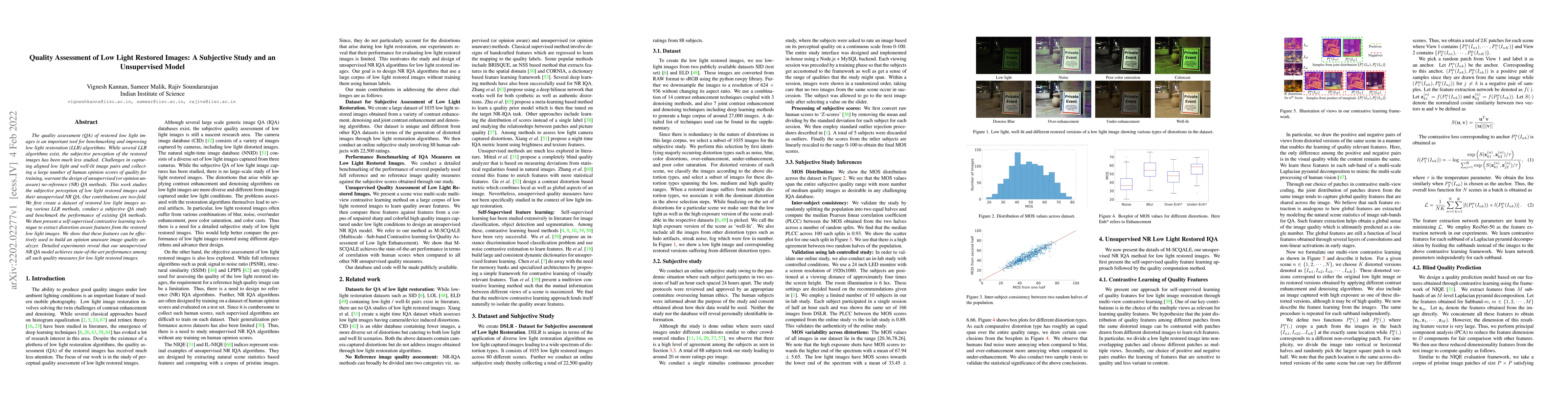 Thumbnail for Quality Assessment of Low Light Restored Images: A Subjective Study and
  an Unsupervised Model