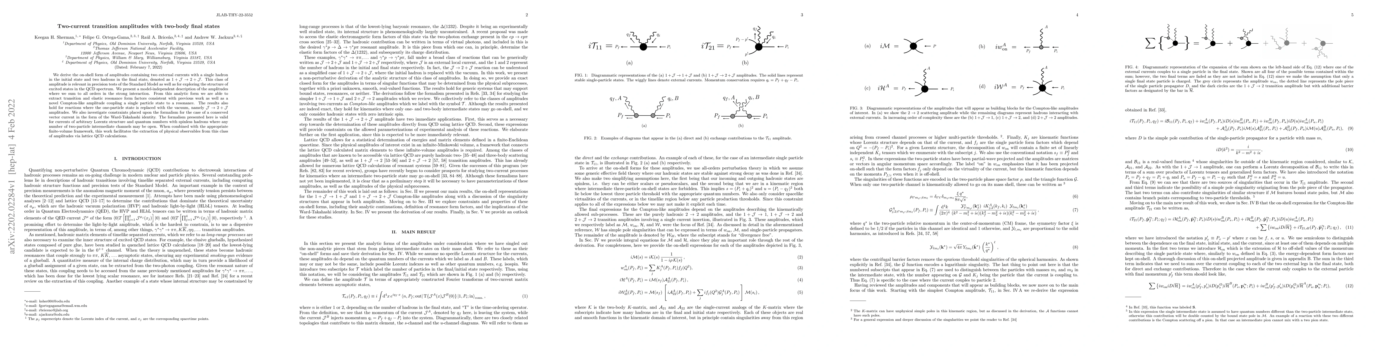 Thumbnail for Two-current transition amplitudes with two-body final states
