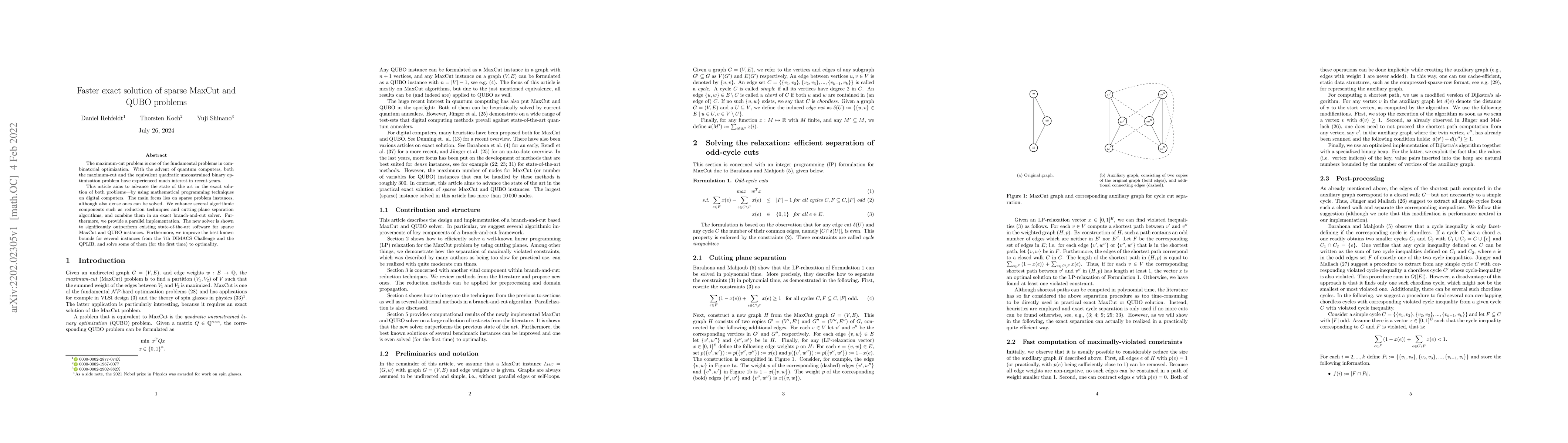 Thumbnail for Faster exact solution of sparse MaxCut and QUBO problems