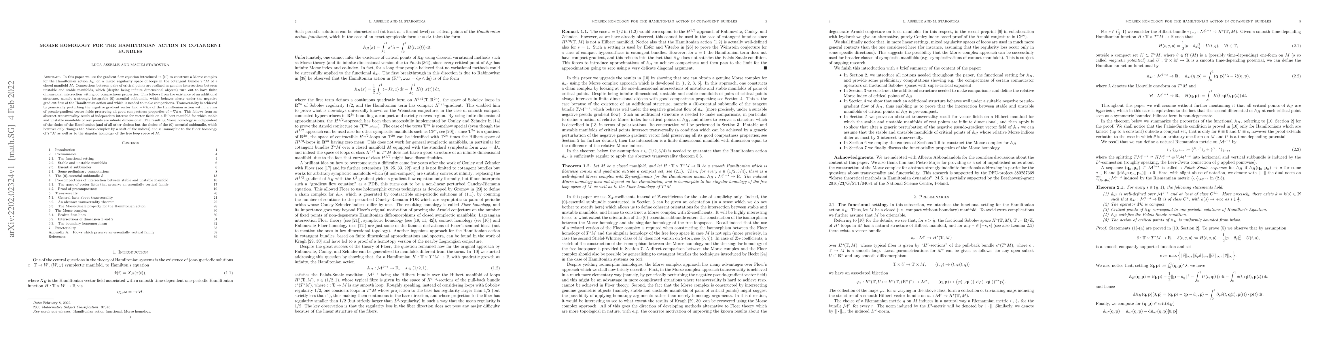Thumbnail for Morse homology for the Hamiltonian action in cotangent bundles