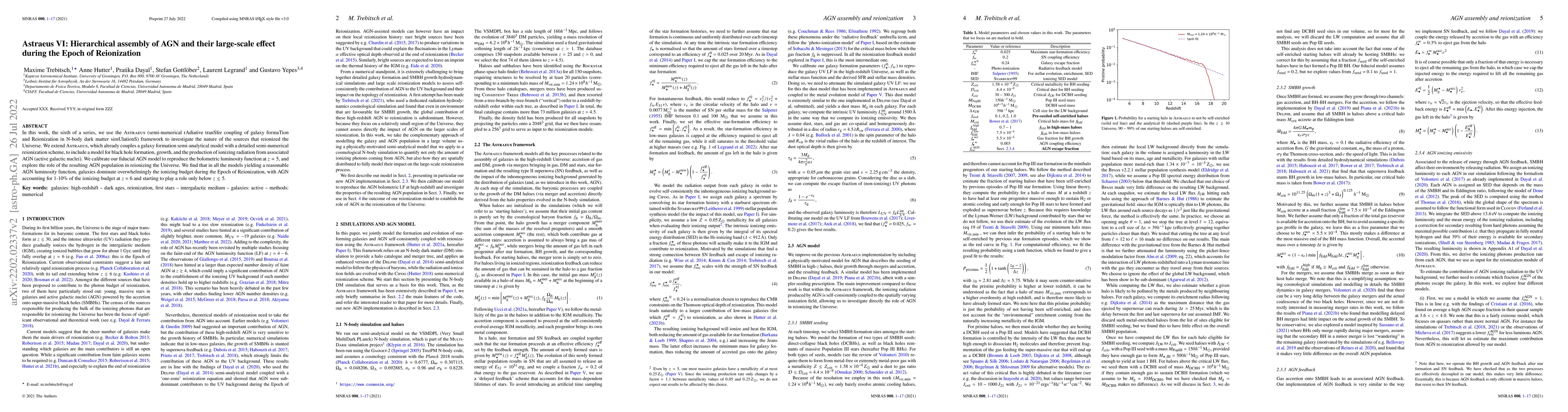Thumbnail for Astraeus VI: Hierarchical assembly of AGN and their large-scale effect
  during the Epoch of Reionization