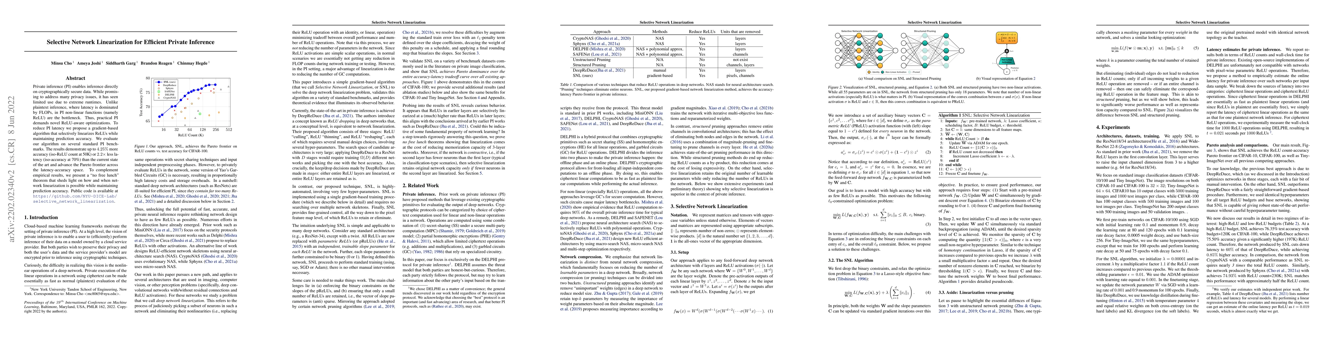Thumbnail for Selective Network Linearization for Efficient Private Inference