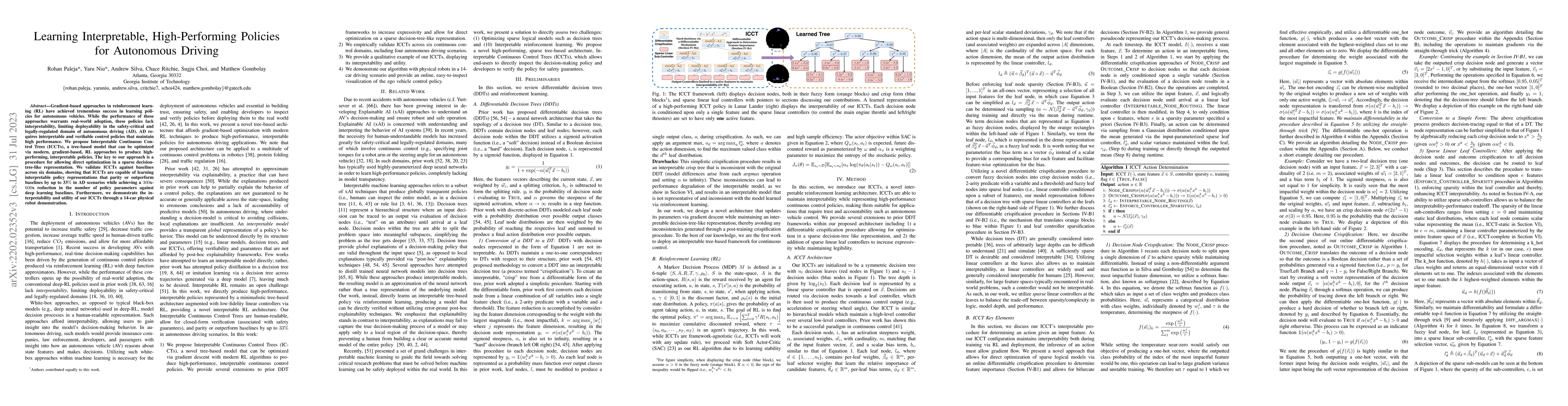 Thumbnail for Learning Interpretable, High-Performing Policies for Autonomous Driving
