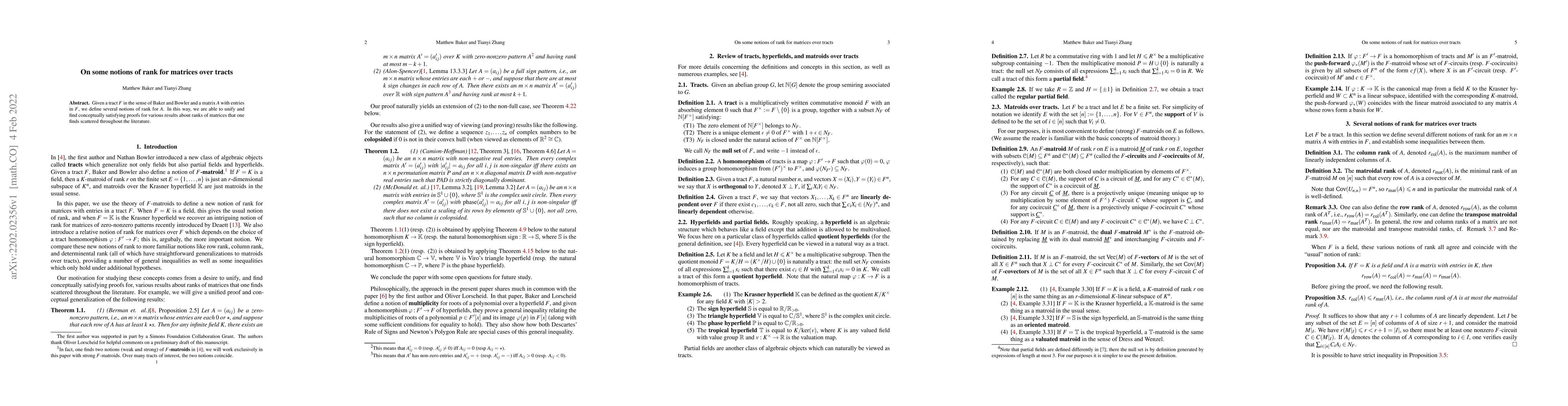 Thumbnail for On some notions of rank for matrices over tracts
