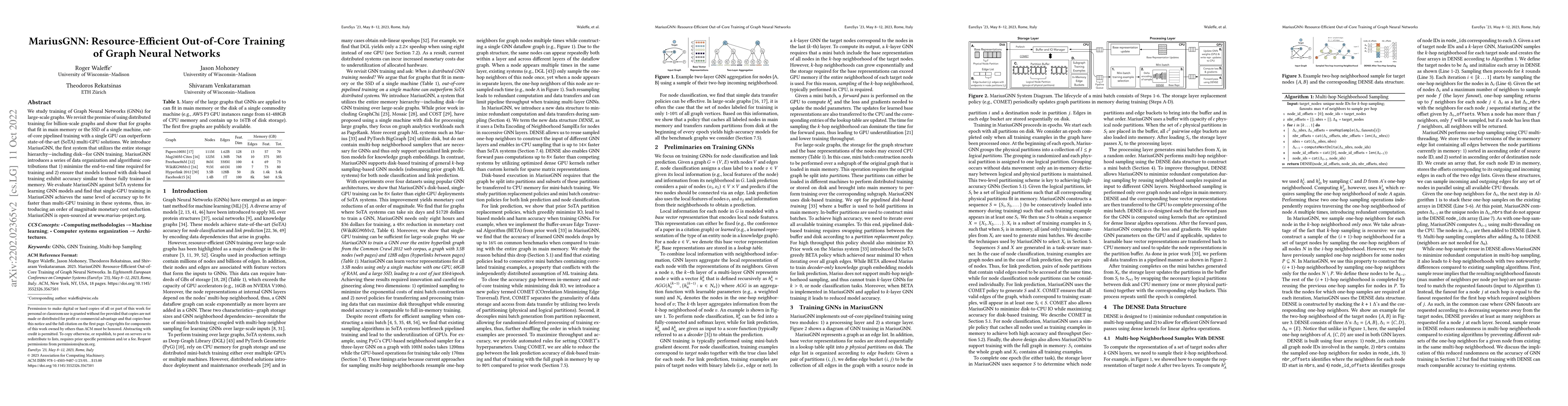 Thumbnail for MariusGNN: Resource-Efficient Out-of-Core Training of Graph Neural
  Networks