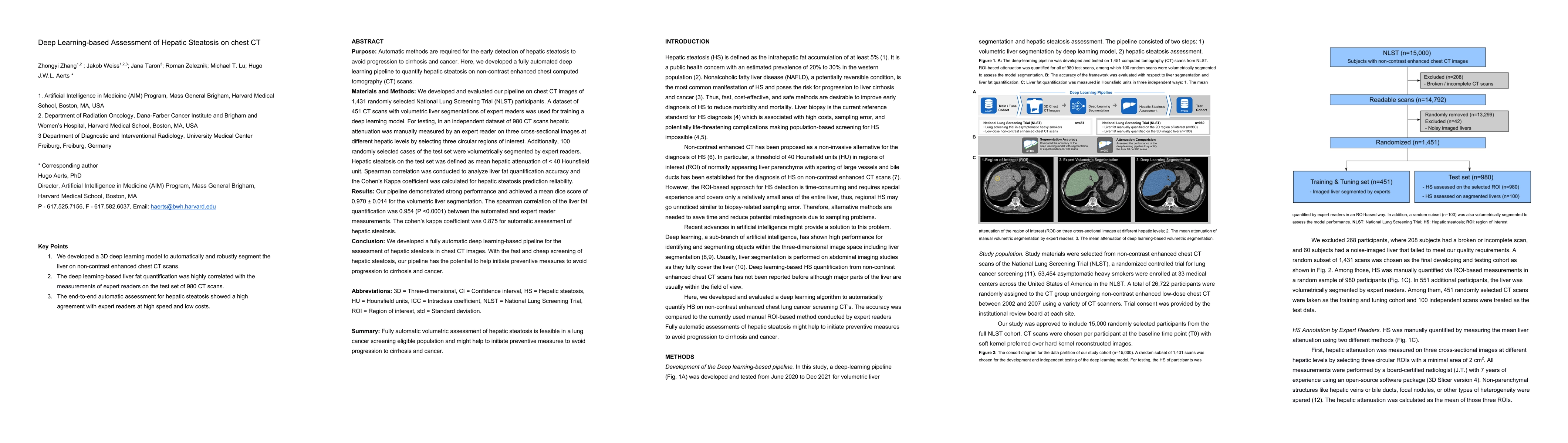 Thumbnail for Deep Learning-based Assessment of Hepatic Steatosis on chest CT