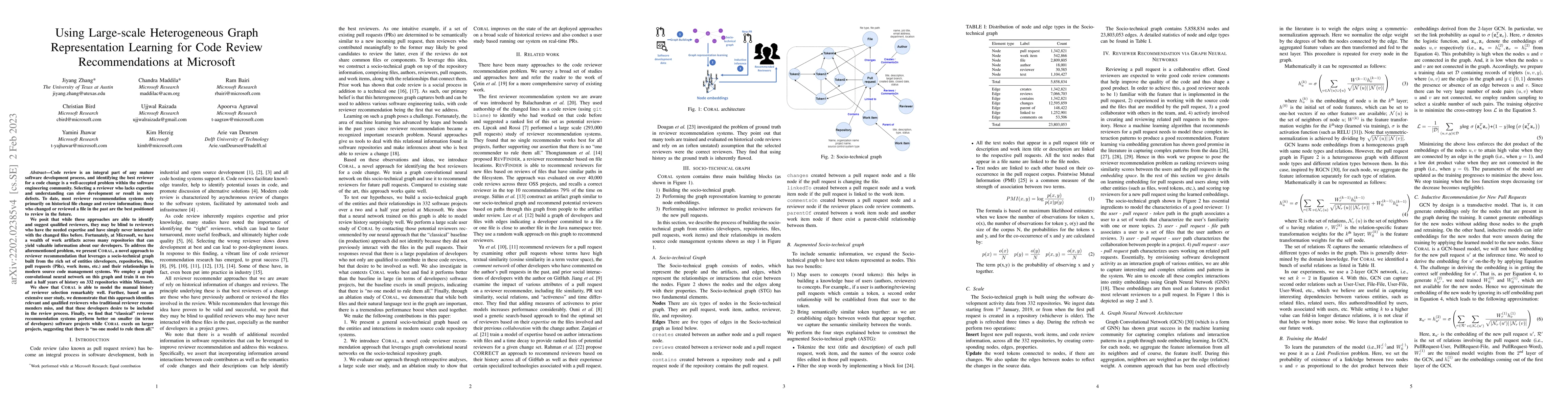 Thumbnail for Using Large-scale Heterogeneous Graph Representation Learning for Code
  Review Recommendations at Microsoft