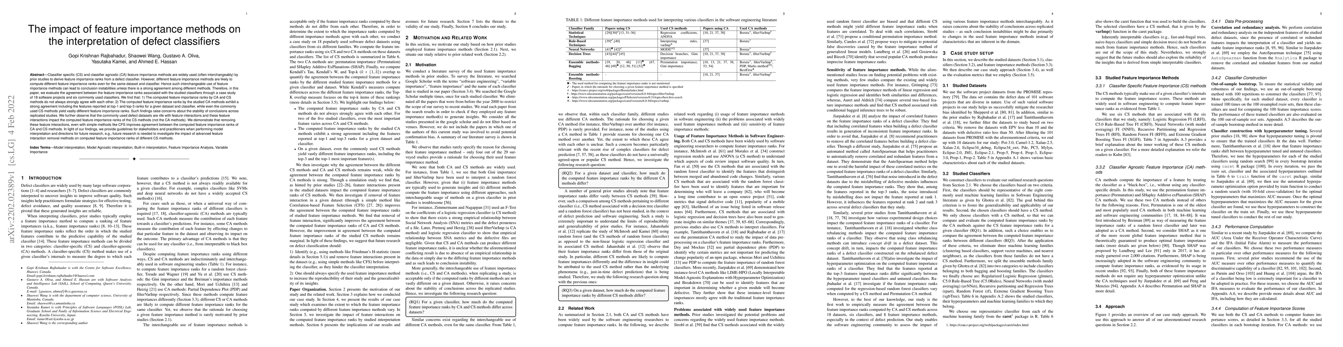 Thumbnail for The impact of feature importance methods on the interpretation of defect
  classifiers
