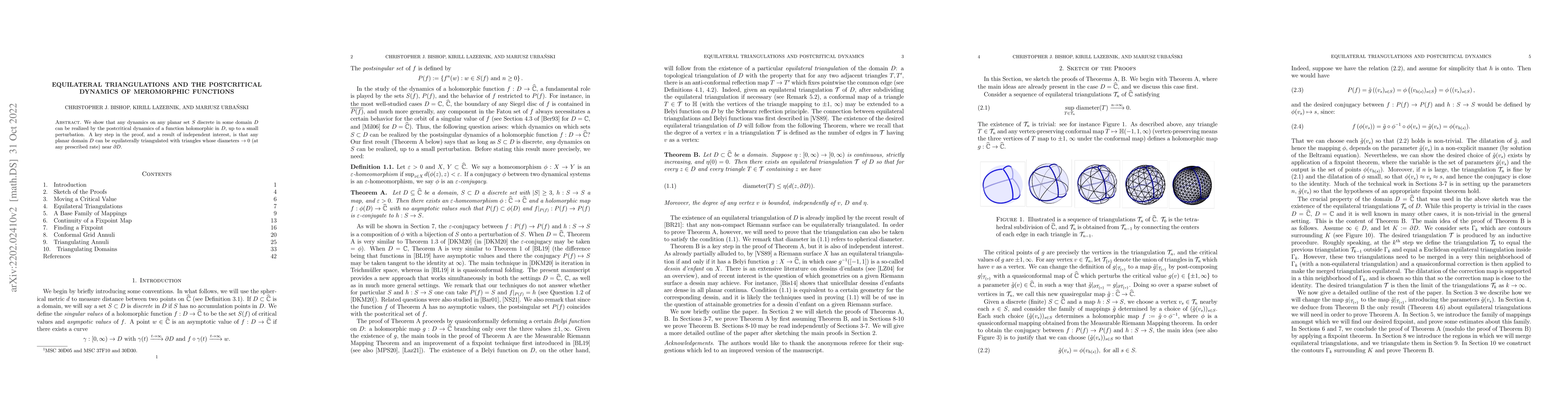 Thumbnail for Equilateral Triangulations and The Postcritical Dynamics of Meromorphic
  Functions