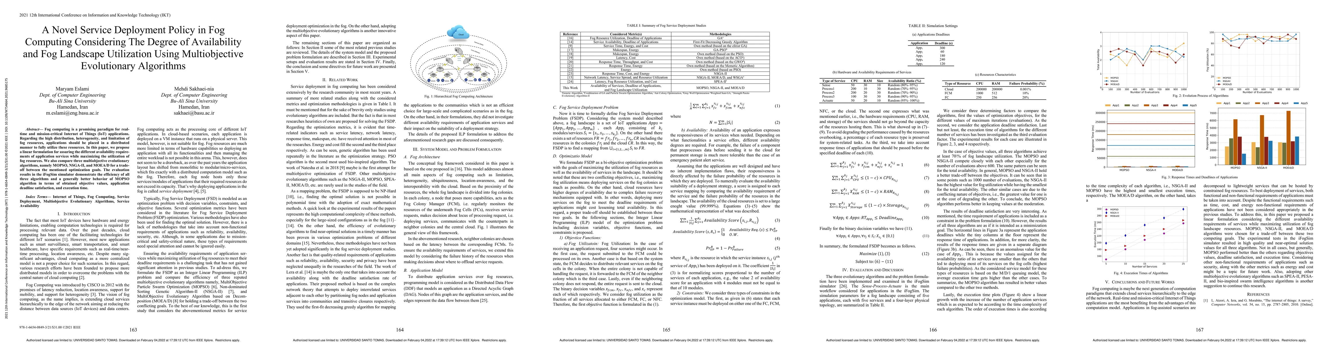 Thumbnail for A Novel Service Deployment Policy in Fog Computing Considering The
  Degree of Availability and Fog Landscape Utilization Using Multiobjective
  Evolutionary Algorithms