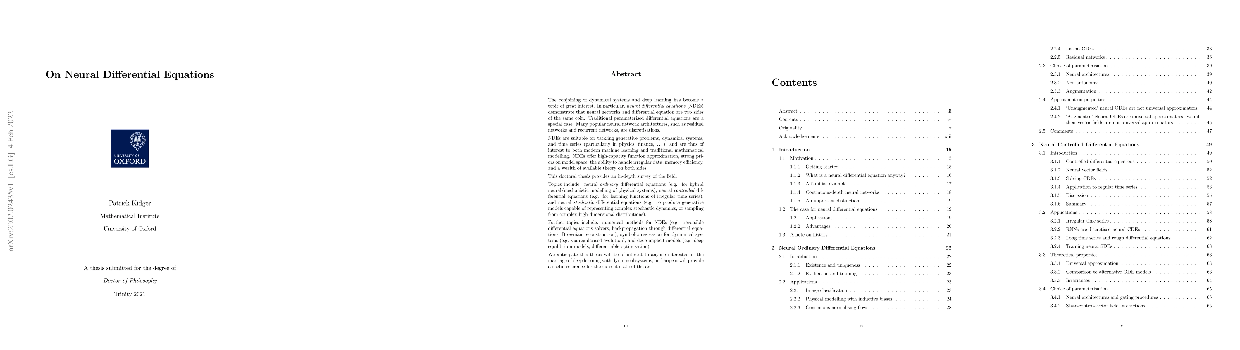 Thumbnail for On Neural Differential Equations