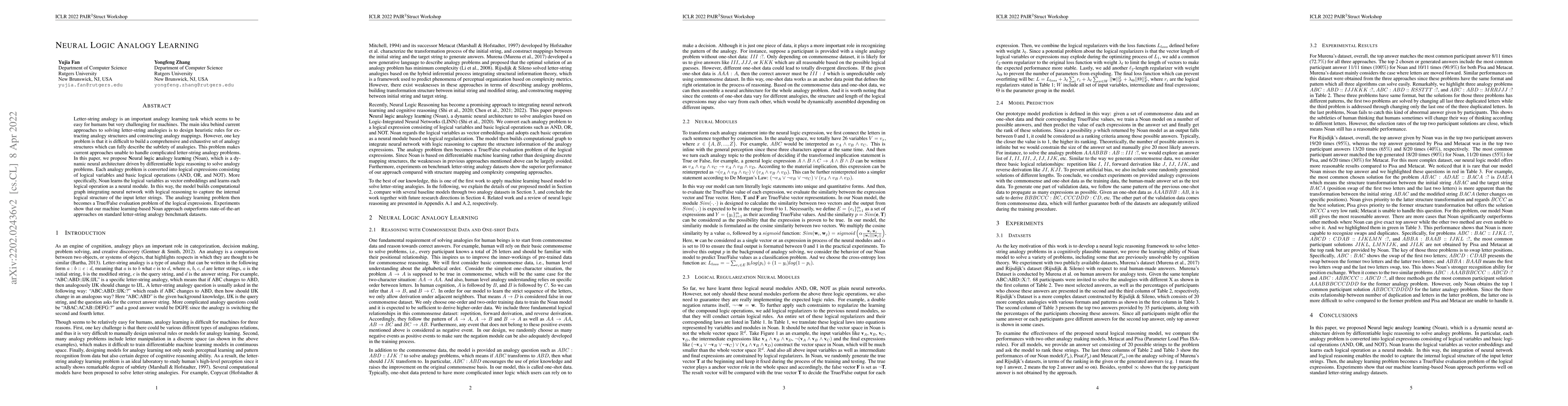 Thumbnail for Neural Logic Analogy Learning