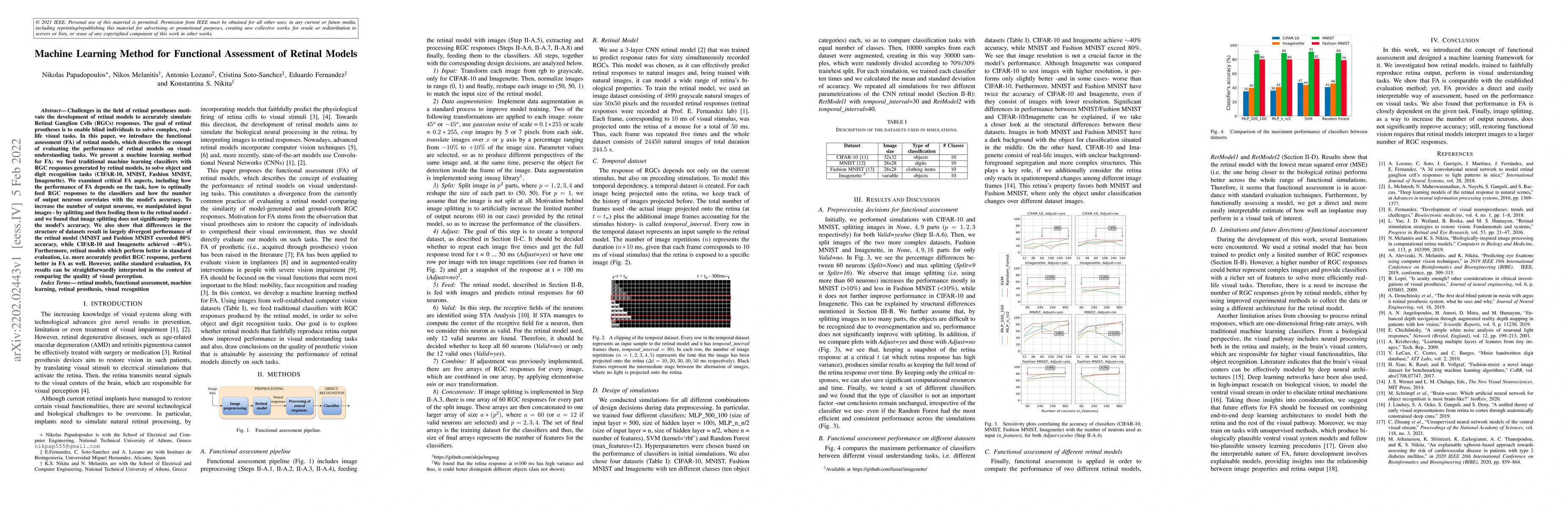 Thumbnail for Machine Learning Method for Functional Assessment of Retinal Models