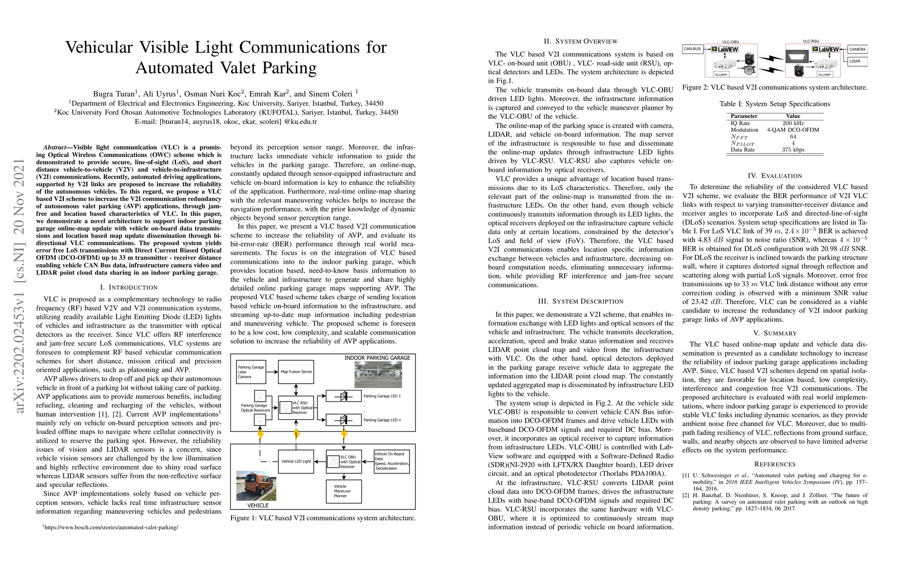 Thumbnail for Vehicular Visible Light Communications for Automated Valet Parking