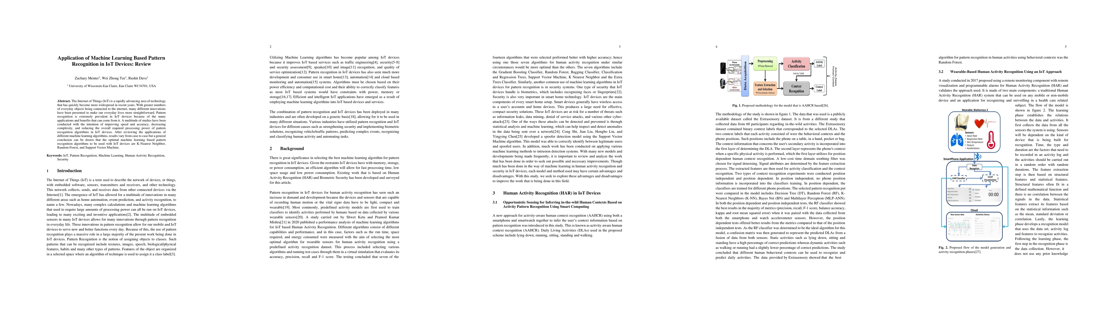 Thumbnail for Application of Machine Learning-Based Pattern Recognition in IoT
  Devices: Review