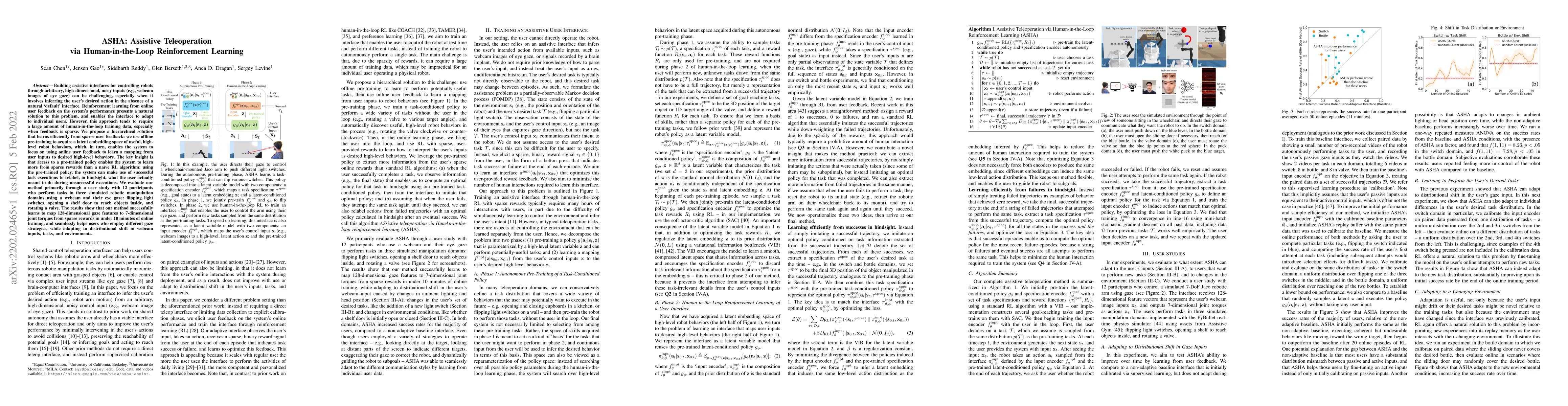 Thumbnail for ASHA: Assistive Teleoperation via Human-in-the-Loop Reinforcement
  Learning