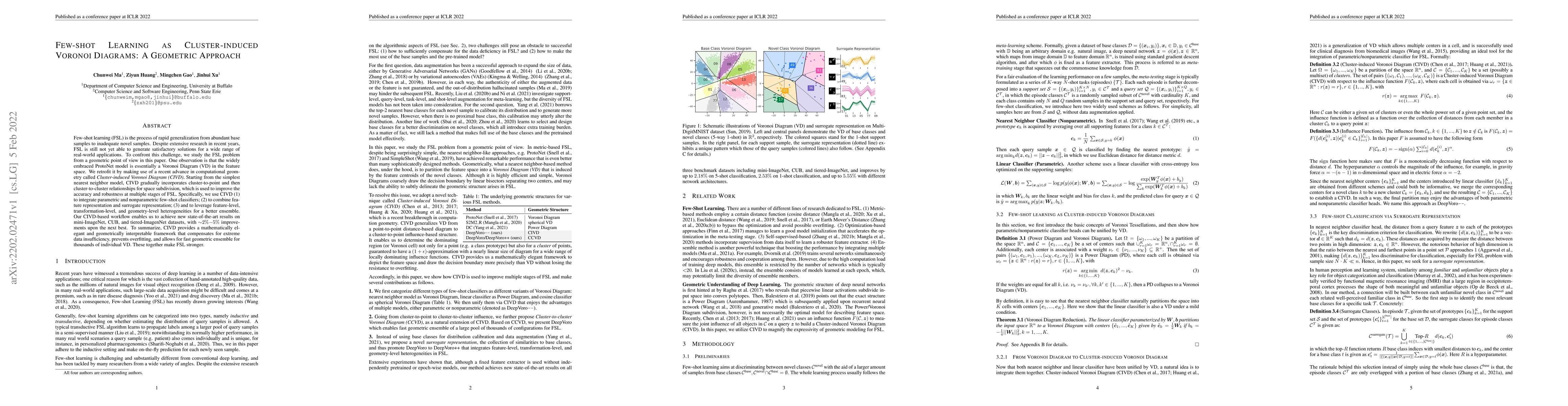 Thumbnail for Few-shot Learning as Cluster-induced Voronoi Diagrams: A Geometric
  Approach