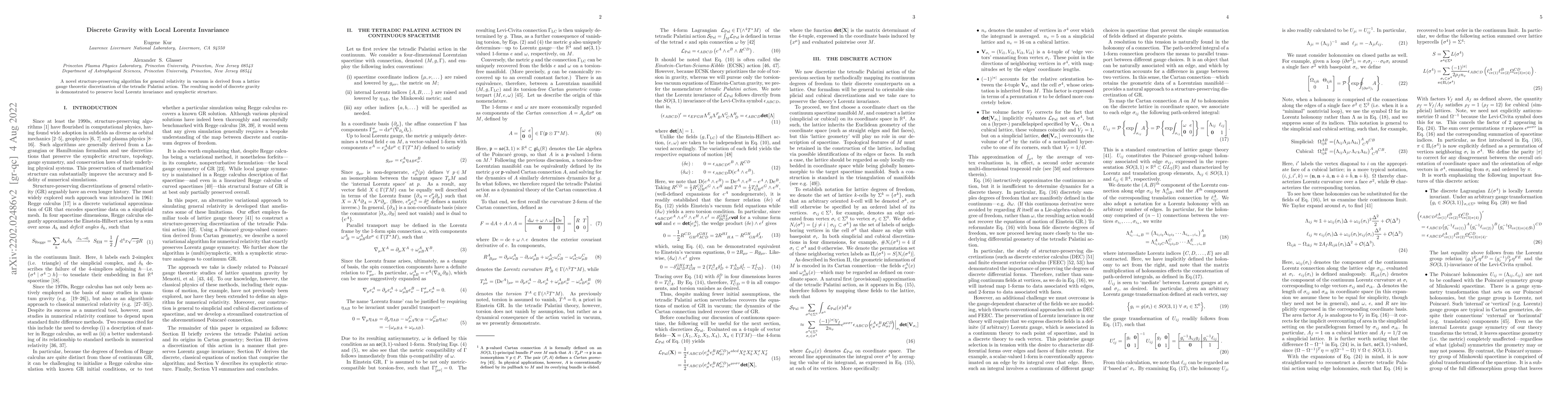 Thumbnail for Discrete Gravity with Local Lorentz Invariance