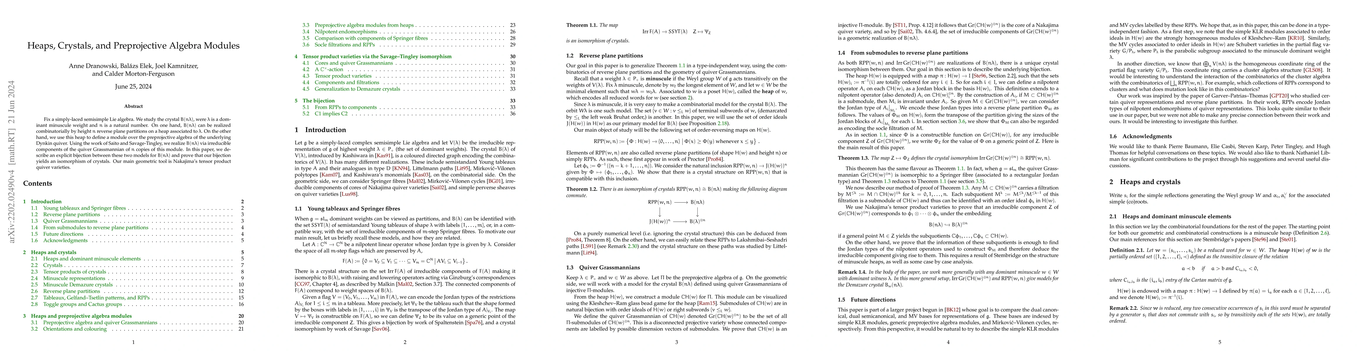 Thumbnail for Heaps, crystals, and preprojective algebra modules