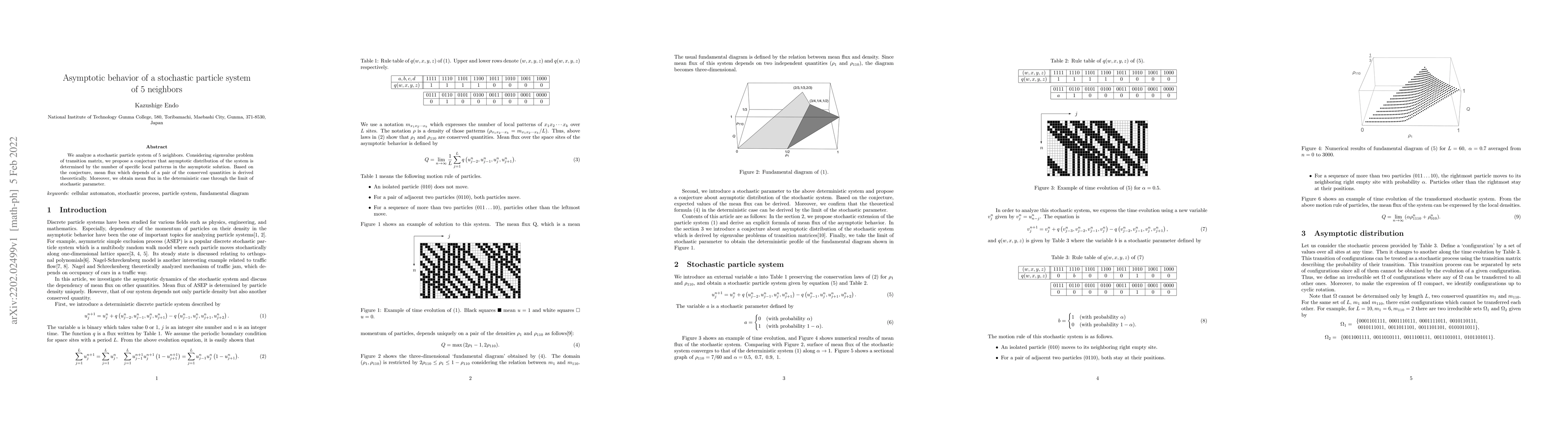 Thumbnail for Asymptotic behavior of a stochastic particle system of 5 neighbors