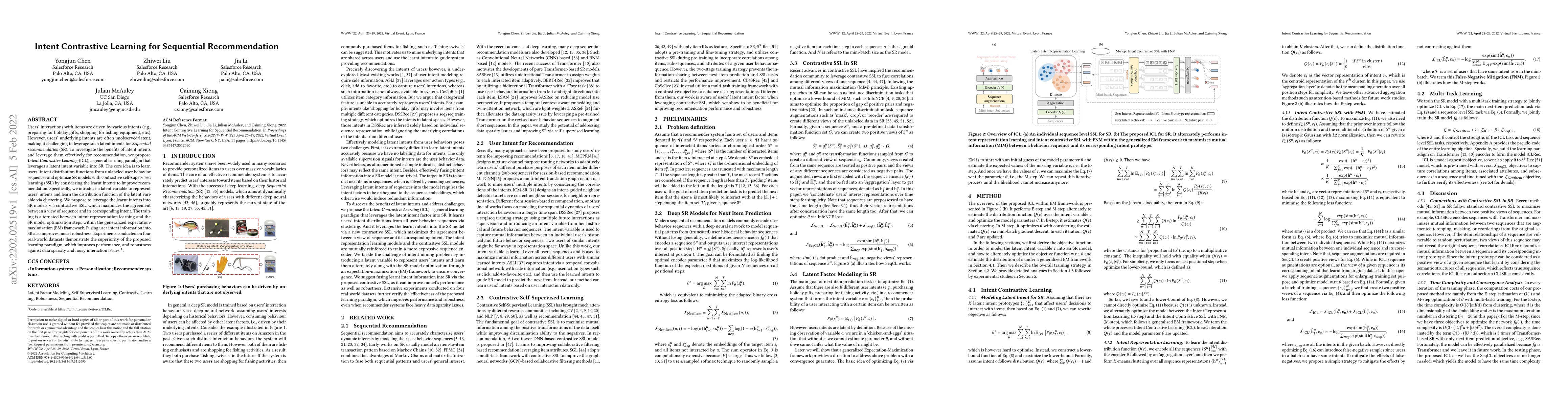 Thumbnail for Intent Contrastive Learning for Sequential Recommendation