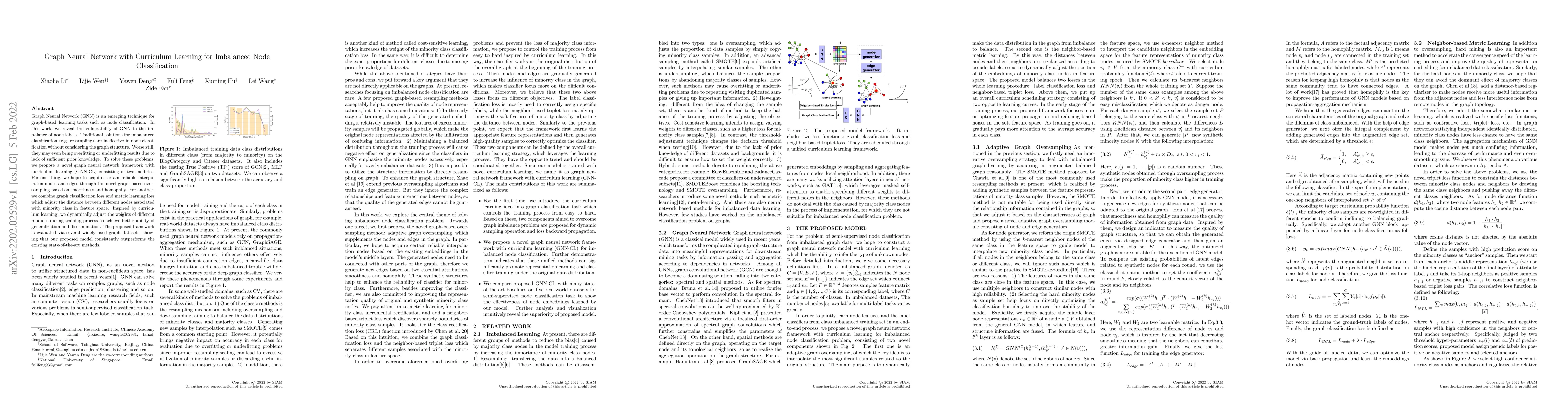 Thumbnail for Graph Neural Network with Curriculum Learning for Imbalanced Node
  Classification