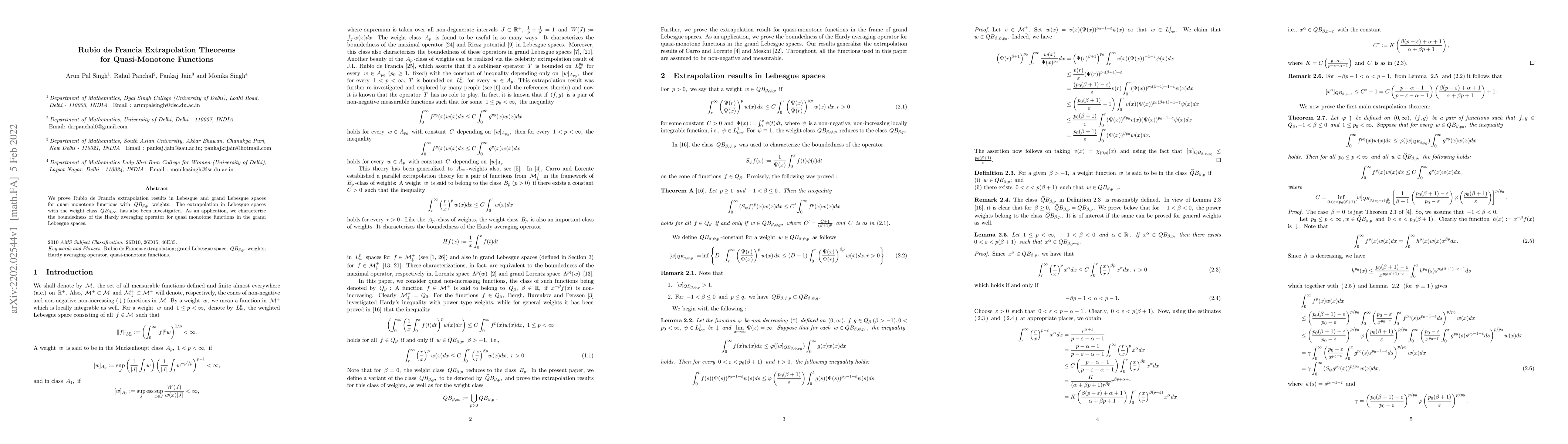 Thumbnail for Rubio de Francia Extrapolation Theorems for Quasi-Monotone Functions