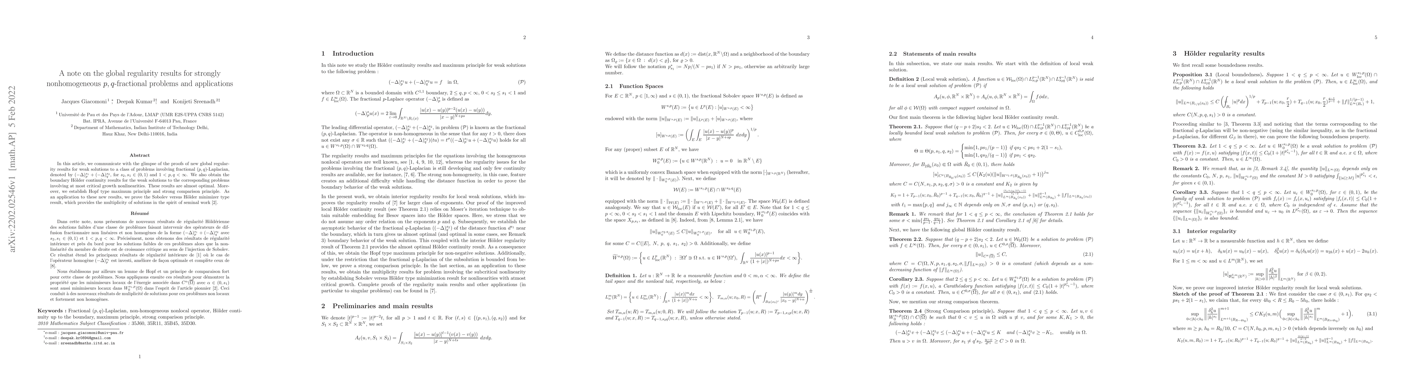 Thumbnail for A note on the global regularity results for strongly nonhomogeneous
  $p,q$-fractional problems and applications
