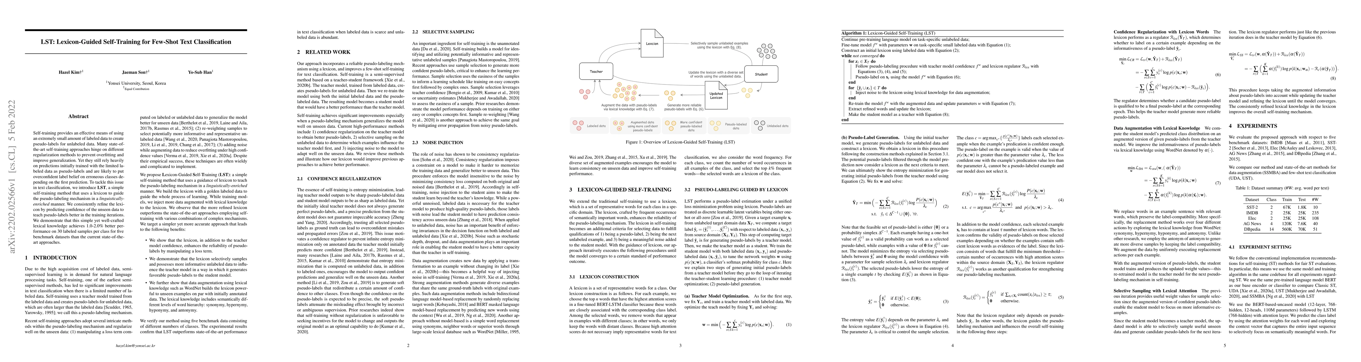 Thumbnail for LST: Lexicon-Guided Self-Training for Few-Shot Text Classification