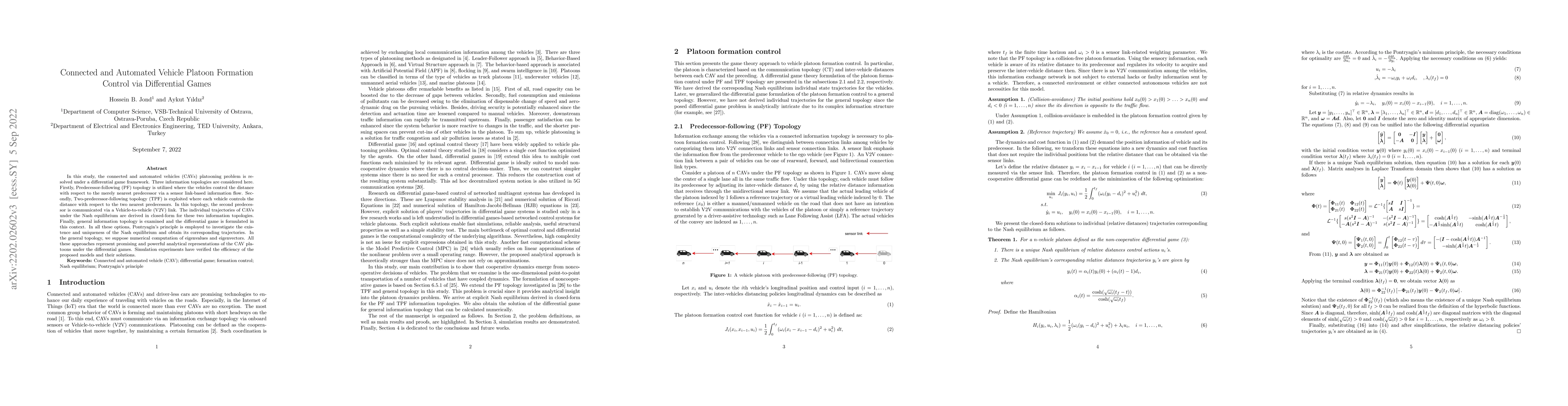 Thumbnail for Connected and Automated Vehicle Platoon Formation Control via
  Differential Games