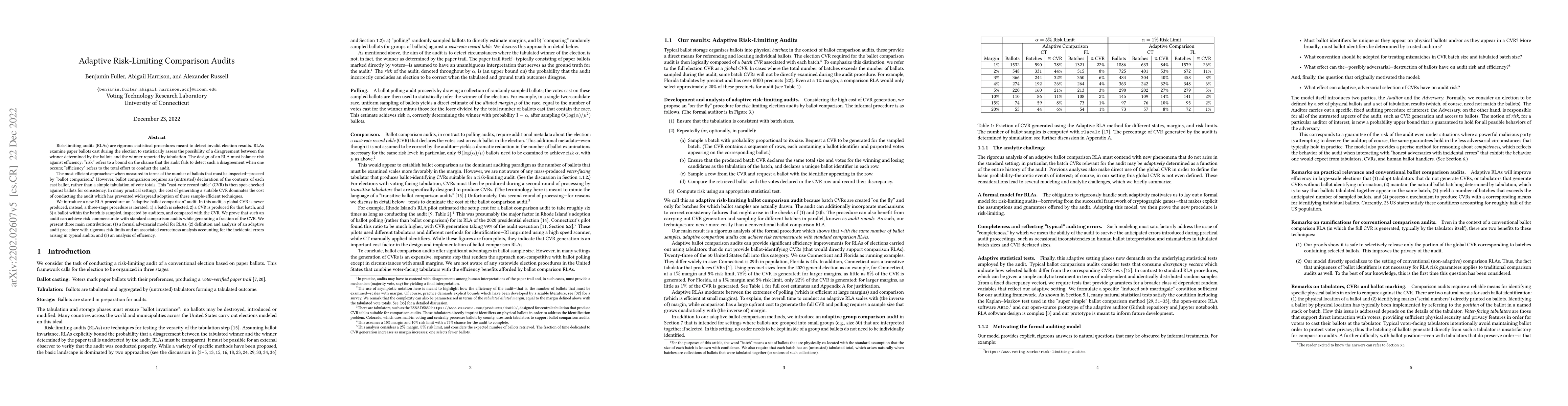 Thumbnail for Adaptive Risk-Limiting Ballot Comparison Audits