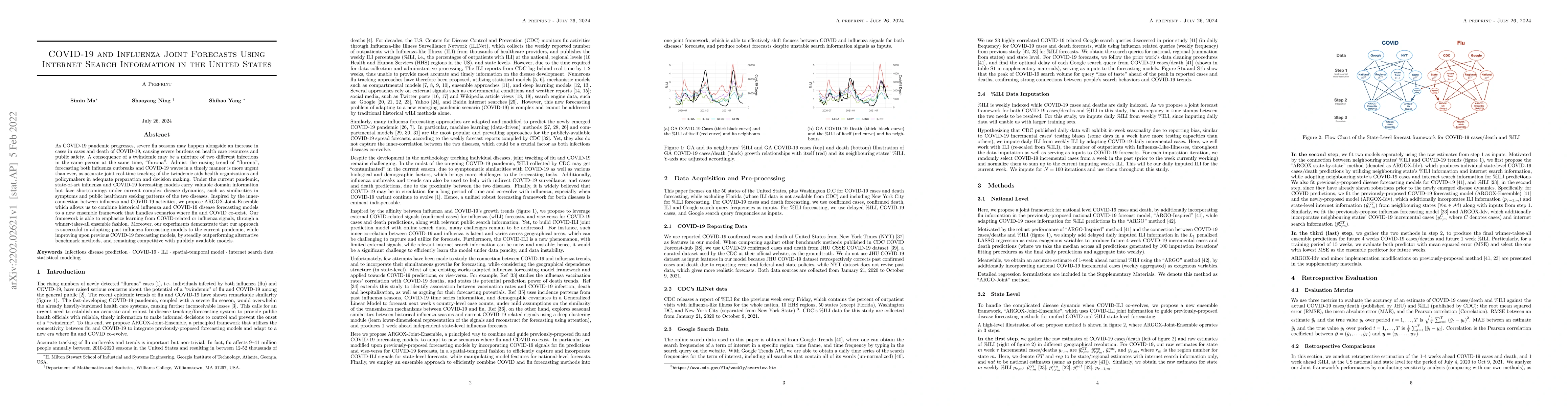 Thumbnail for COVID-19 and Influenza Joint Forecasts Using Internet Search Information
  in the United States