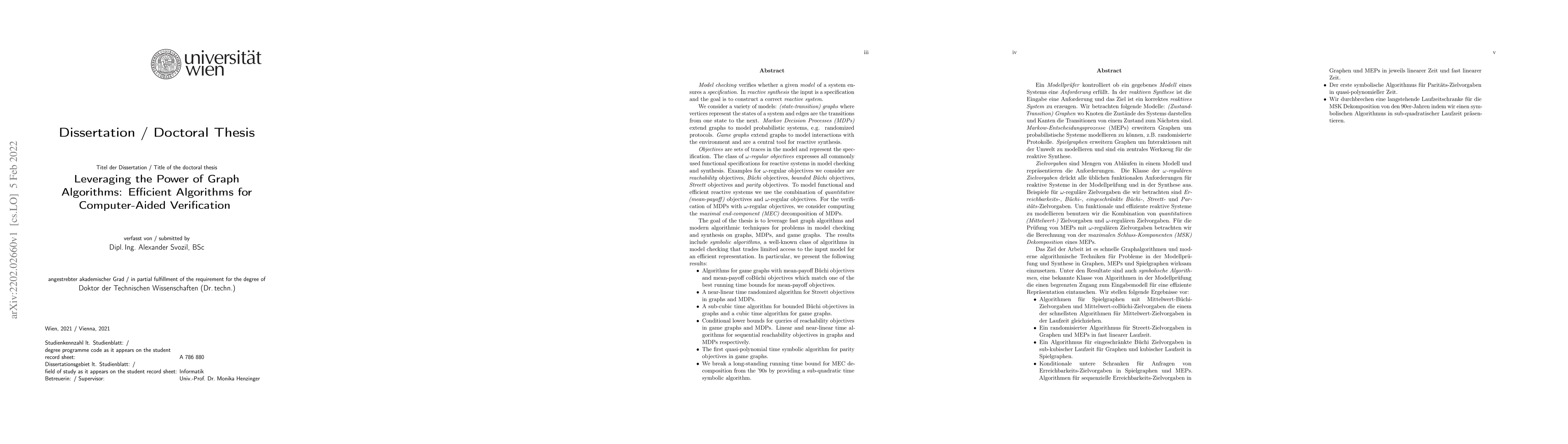 Thumbnail for Leveraging the Power of Graph Algorithms: Efficient Algorithms for
  Computer-Aided Verification