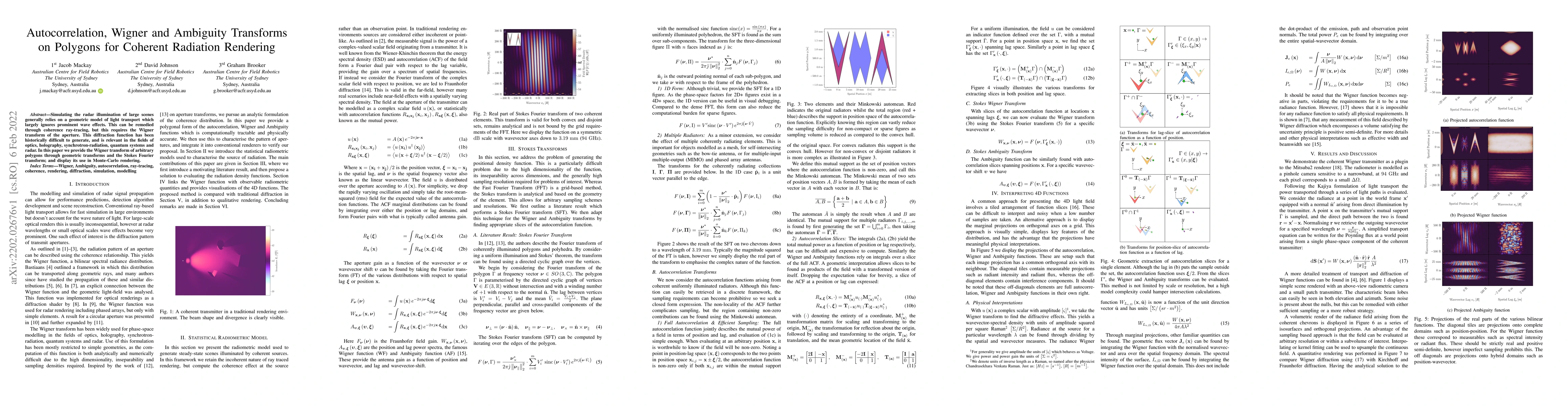 Thumbnail for Autocorrelation, Wigner and Ambiguity Transforms on Polygons for
  Coherent Radiation Rendering