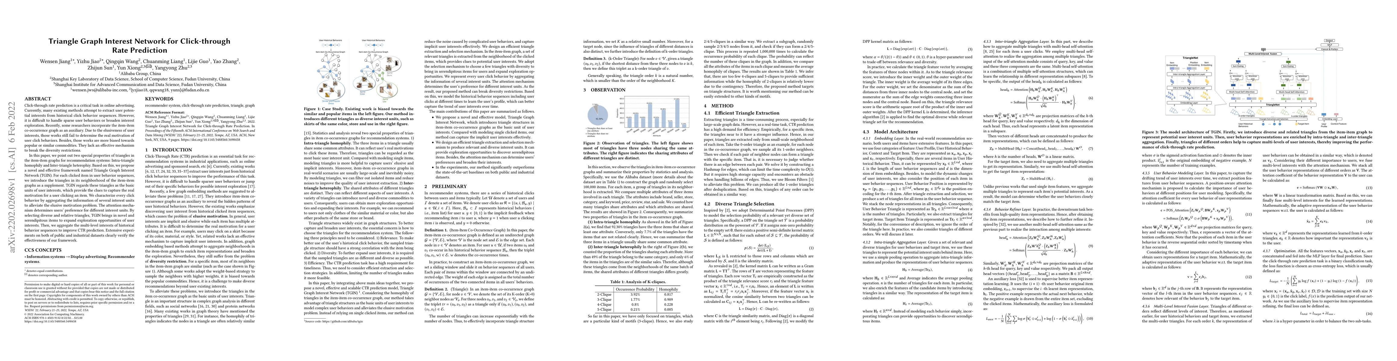 Thumbnail for Triangle Graph Interest Network for Click-through Rate Prediction