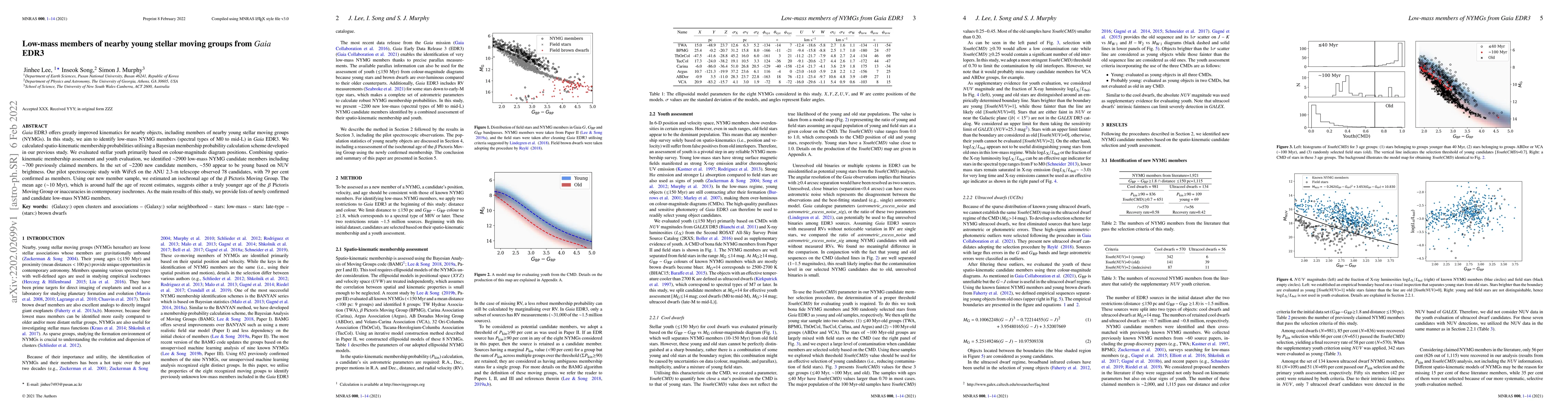 Thumbnail for Low-mass members of nearby young stellar moving groups from Gaia EDR3