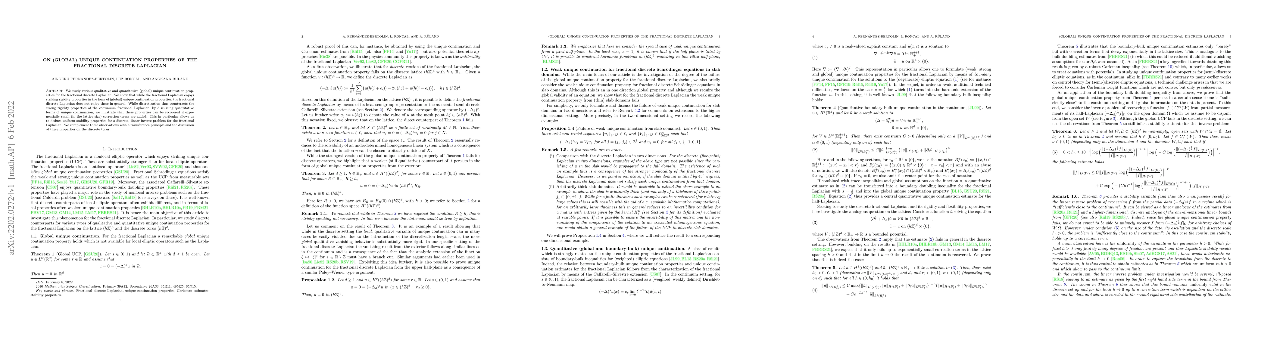 Thumbnail for On (Global) Unique Continuation Properties of the Fractional Discrete
  Laplacian