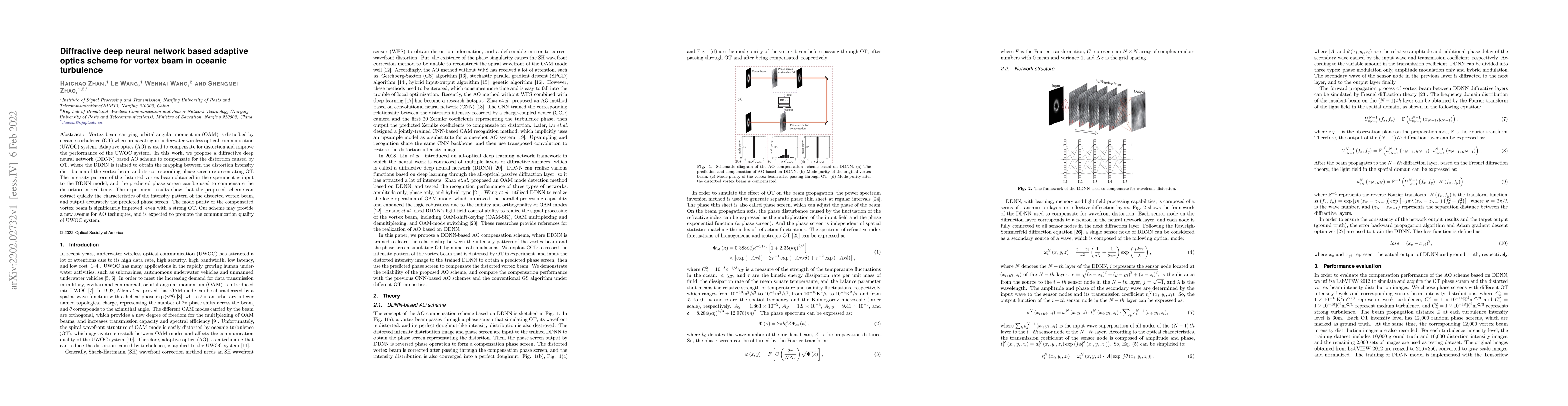 Thumbnail for Diffractive deep neural network based adaptive optics scheme for vortex
  beam in oceanic turbulence