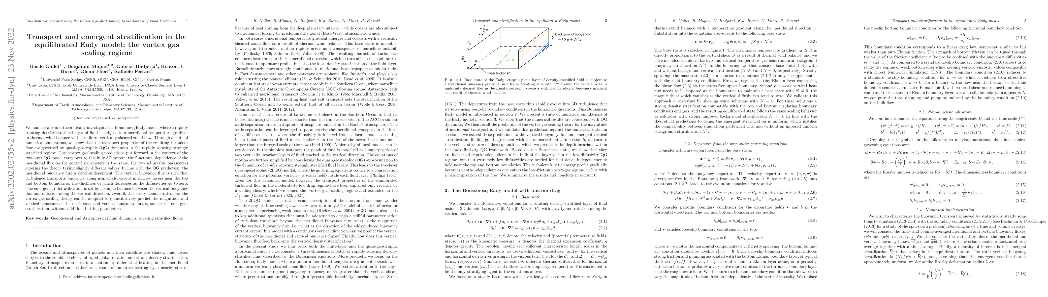Thumbnail for Transport and emergent stratification in the equilibrated Eady model:
  the vortex gas scaling regime