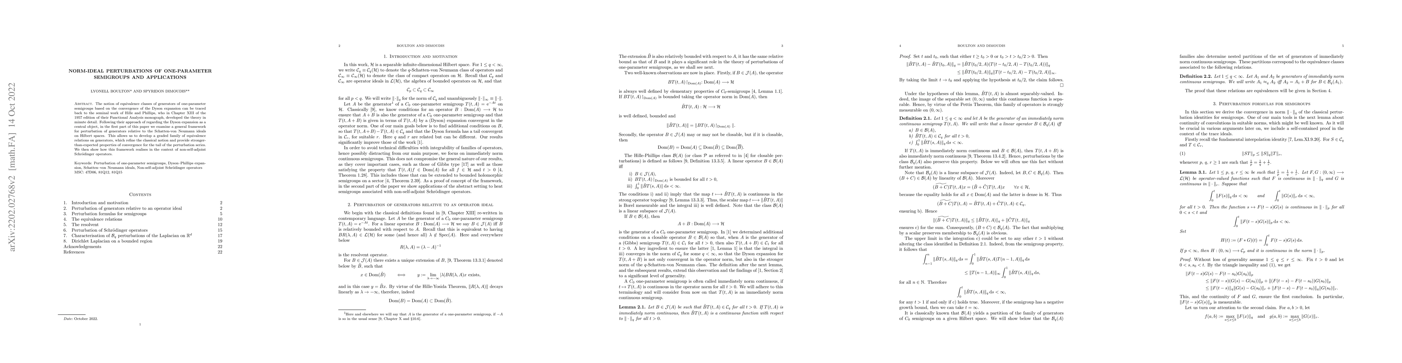 Thumbnail for Norm-ideal perturbations of one-parameter semigroups and applications