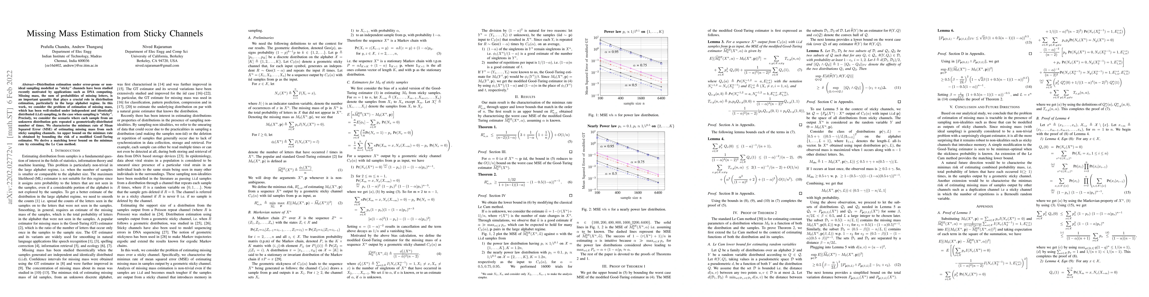 Thumbnail for Missing Mass Estimation from Sticky Channels